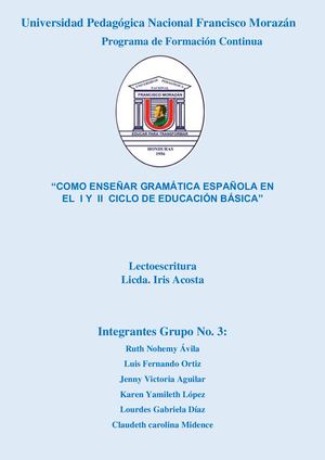 Enseñananza De La Gramática