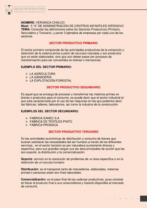 Definiciones De Sectores Productivos