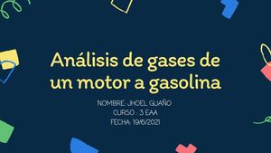 Análisis de gases de un motor a gasolina Jhoel Guaño 3 EAA