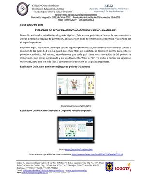 709 Cierre Biología Acompañamiento Al Segundo Periodo 15 Junio 2021