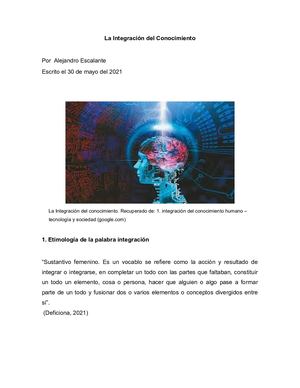 La Integracion Del Conocimiento