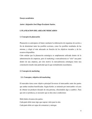 Planeacion Del Area De Mercadeo