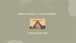 La Cultura Maya