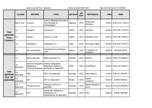 LGT Manuels Classes De 1ère 2019 2020