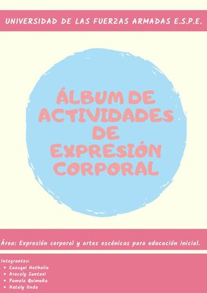 Expresión Corporal Y Artes Escénicas Para Educación Inicial