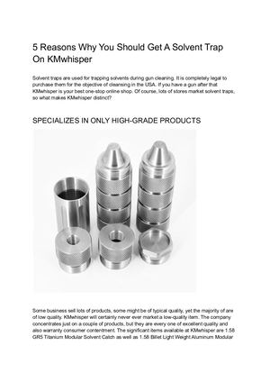 5 Reasons Why You Should Get A Solvent Trap On Kmwhisper