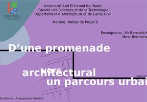 D'une promenade architecturale vers un parcours urbain