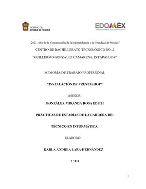 Memoria De Trabajo Completa