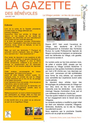 Village Landais Alzheimer - Gazette des Bénévoles #4