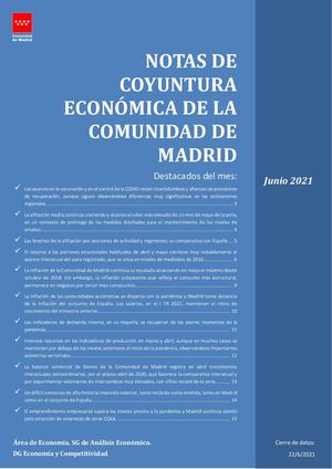 Notas De Coyuntura Economica De La CM Junio 2021