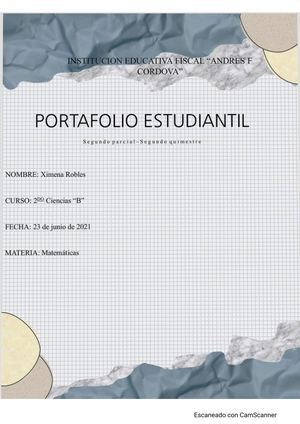 Ximena Robles, portafolio 2do BGU B