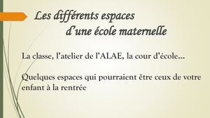 Les espaces d'une école maternelle