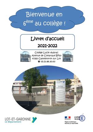 2021 Livret D'accueil Des 6e