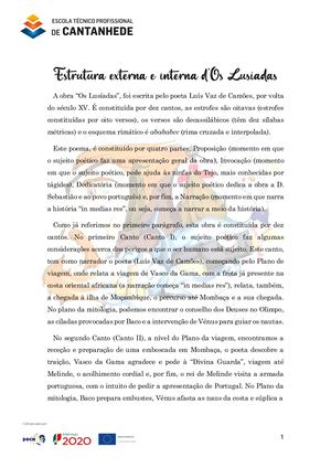 Estrutura Externa e Interna d'Os Lusíadas