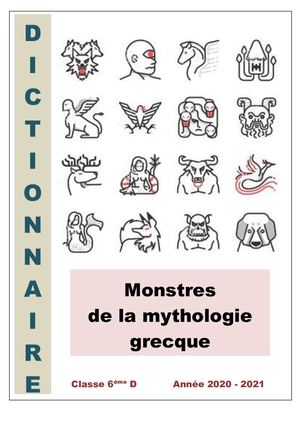 Dictionnaire Des Monstres 6D, 2020-2021