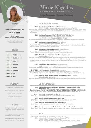 Cv Marie Noyelles Architecte D E Designer D'espace