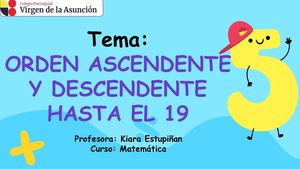 Clase 10 Orden Ascendente Y Descendente Hasta El 19