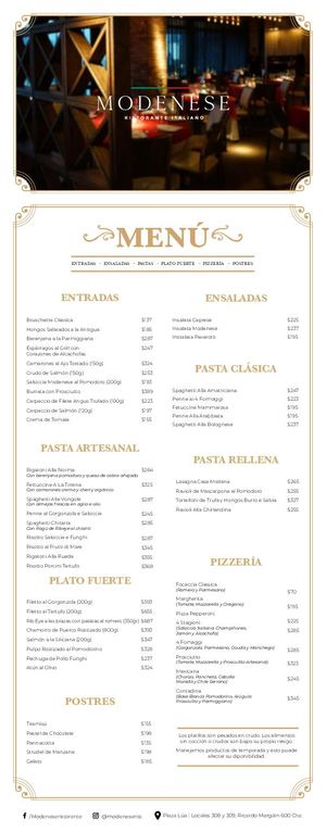 Menu Digital Modenese