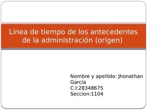 Línea De Tiempo De Los Antecedentes De La Administración