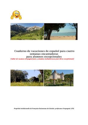 Cuaderno De Vacaciones De Español Para Cuatro Semanas Encantadoras