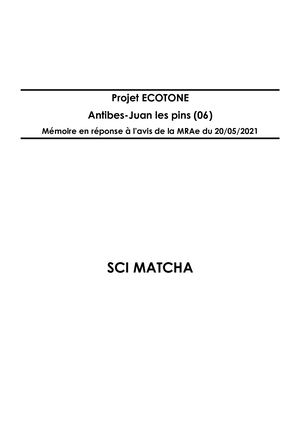 2 Réponses Avis Mrae 20 05 2021 Projet Ecotone Antibes Ep Ecotone