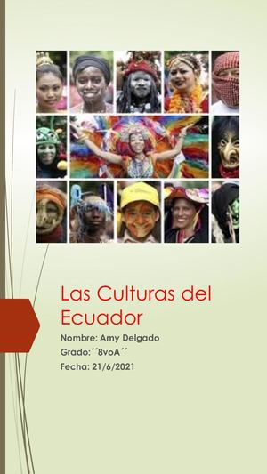 Las Culturas Del Ecuador Examen