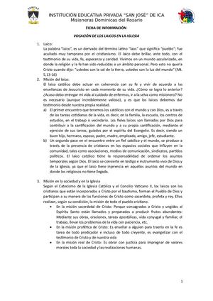 Ficha De Información 4º Sec Laicos
