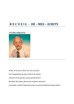 Recueils De Mes Ecrits