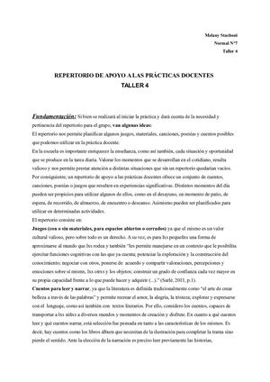 Repertorio De Apoyo A Las Prácticas Docentes (Taller 4)