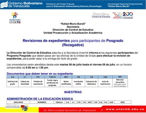 Revisión De Expediente De Participantes De Posgrado (Rezagados)