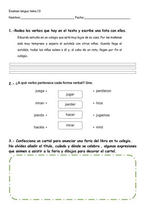 Examen Lengua Tema 13