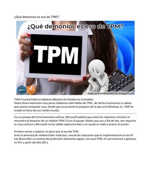 Qué Demonios Es Eso De Tpm