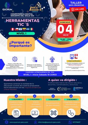 Brochure Curso - Taller Nivel I (Inicio Dom04jul)