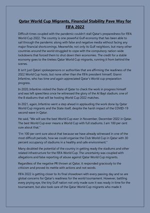Qatar World Cup Migrants - 2022 Qatar World Cup Migrants