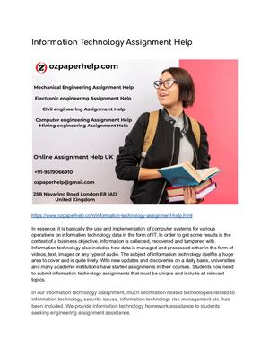 Information Technology Assignment Help