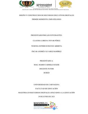 Informe Portafolio Primer momento: Empatizando