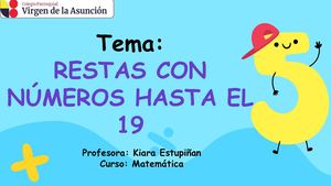 Clase 12 Restas Con Números Hasta El 19