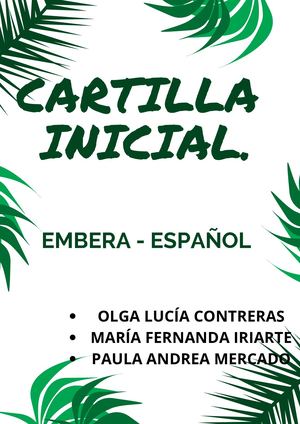 Cartilla Inicial. (Embera - Español)