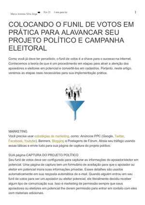 COLOCANDO O FUNIL DE VOTOS EM PRÁTICA PARA ALAVANCAR SEU PROJETO POLÍTICO E CAMPANHA ELEITORAL