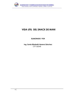 Vida Util Del Snack Mani Mani Frito