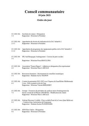 Délibérations 10 Juin