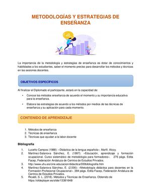 Metodologías Y Estrategias De Enseñanza