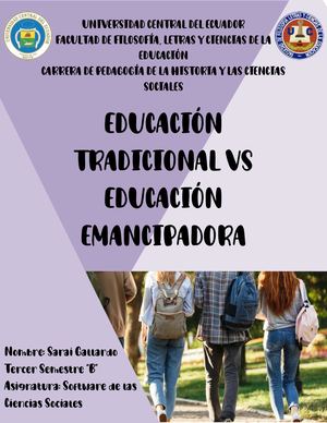 Educación Tradicional Vs Educación Emancipadora