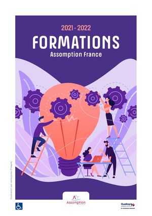 Dépliant récapitulatif des formations