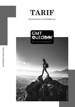 Tarif Catalogue GMT OUTDOOR 2021