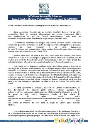 Rapport Moral Du Président