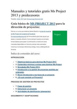 Guia Basica De Msproyect 2013 Para Direccion De Proyectos
