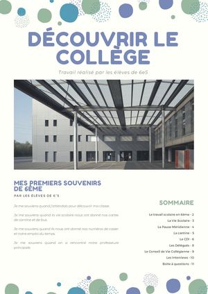 Projet Liaison Cm2 6e