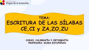 Clase 7 Escritura De Las Sílabas Ce,ci Y Za,zo,zu