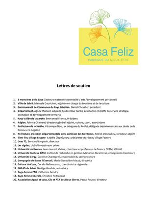 Casa Feliz Lettres De Soutien 22